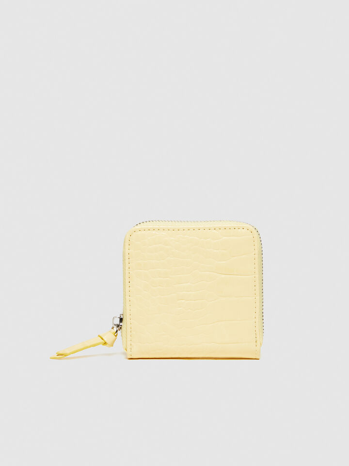 Medium crocodile print wallet - null - Yellow | Sisley image number 1